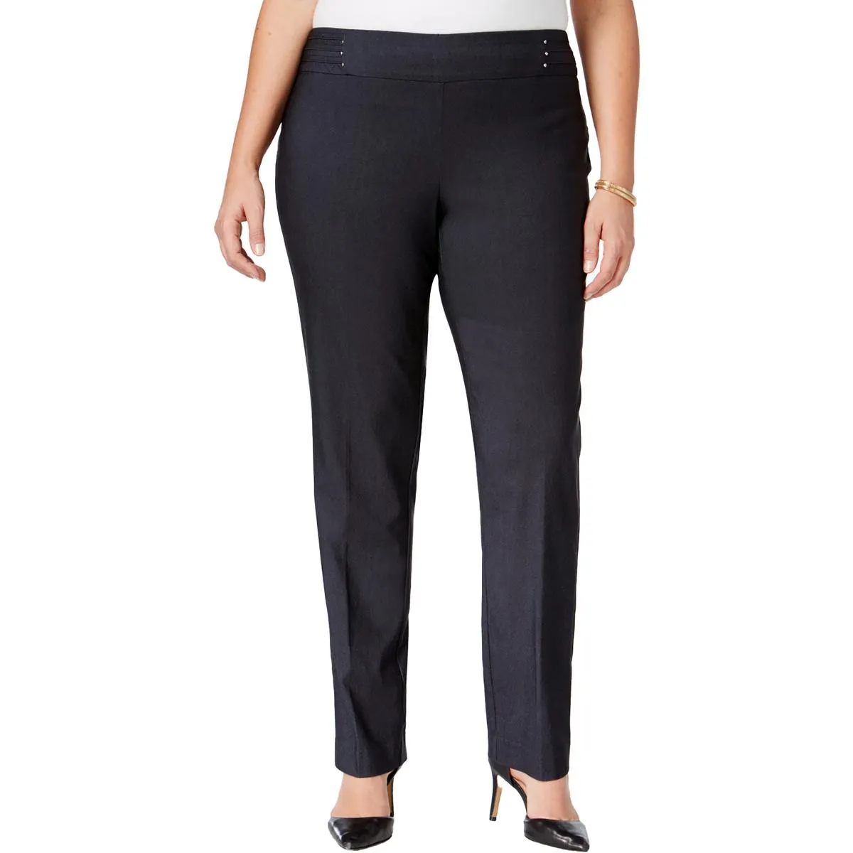 Plus Womens Studded High Rise Skinny Pants