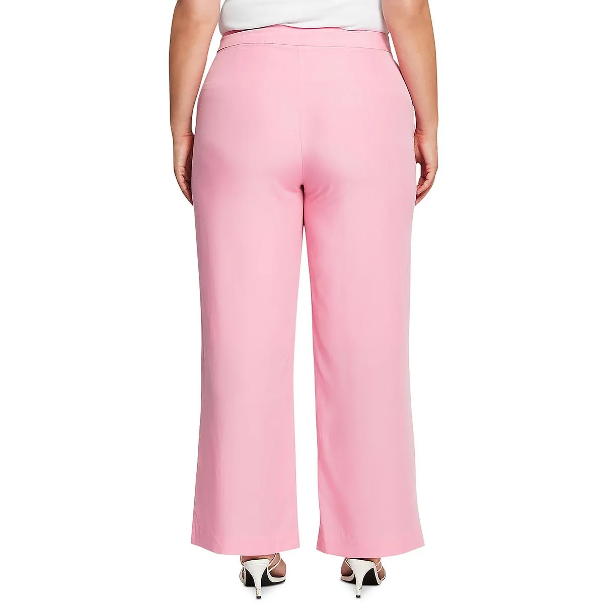 Plus Womens Textured High Rise Capri Pants