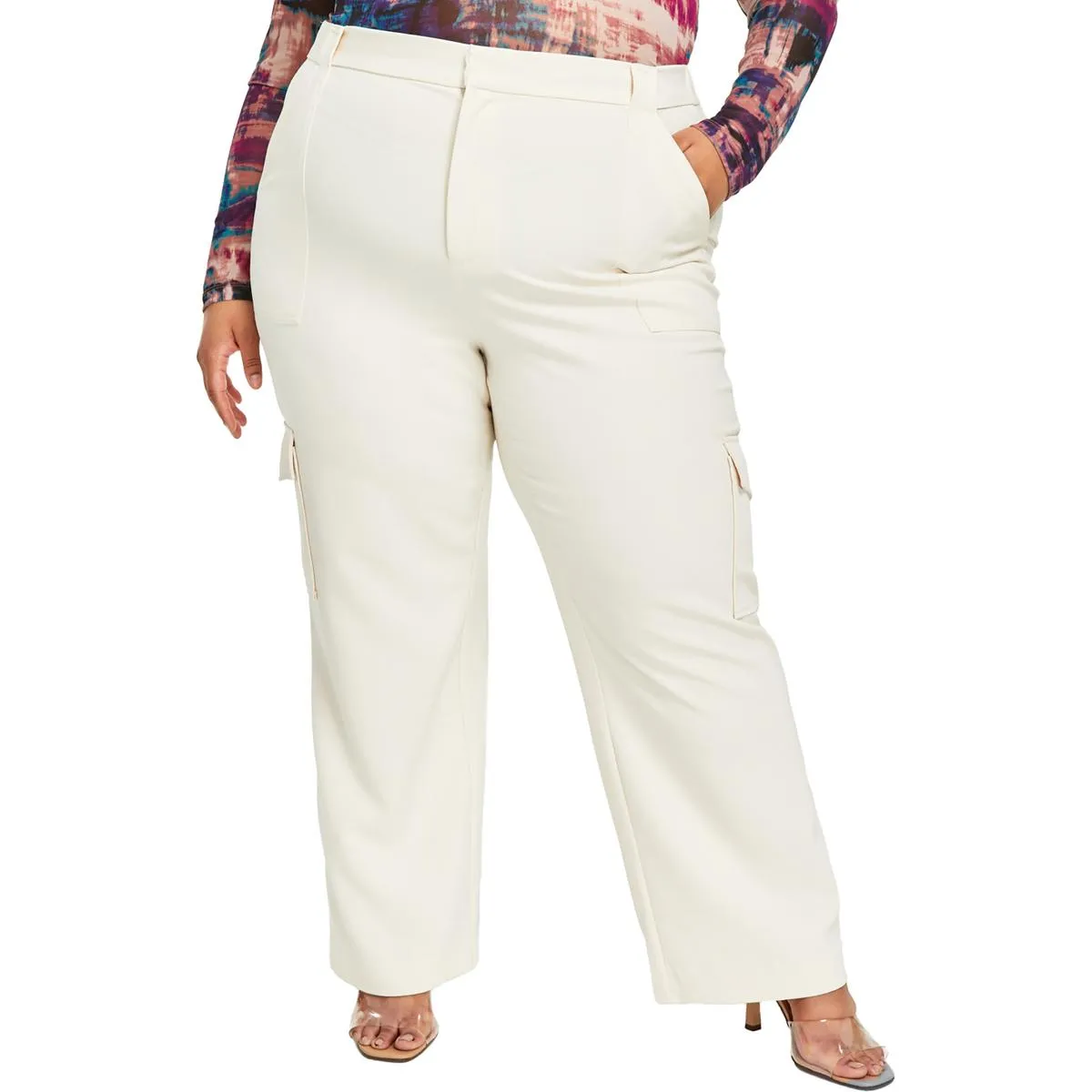 Plus Womens Tie-Dye Polyester Cargo Pants