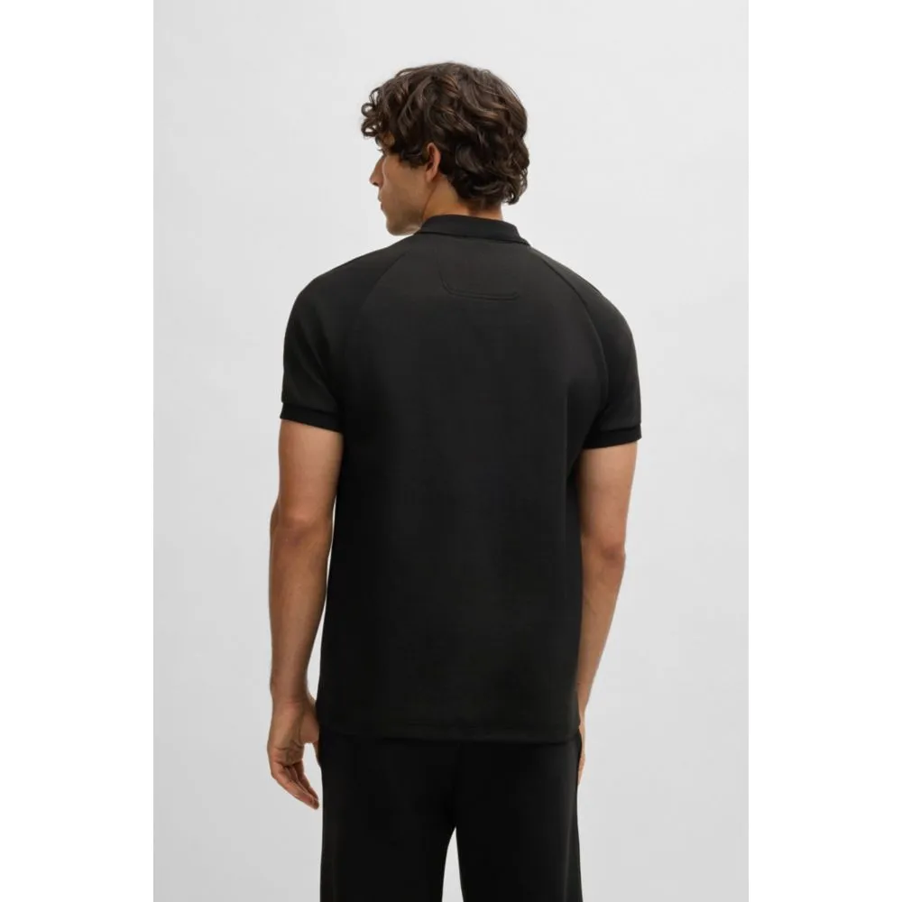 polo shirt in drop-needle stretch fabric