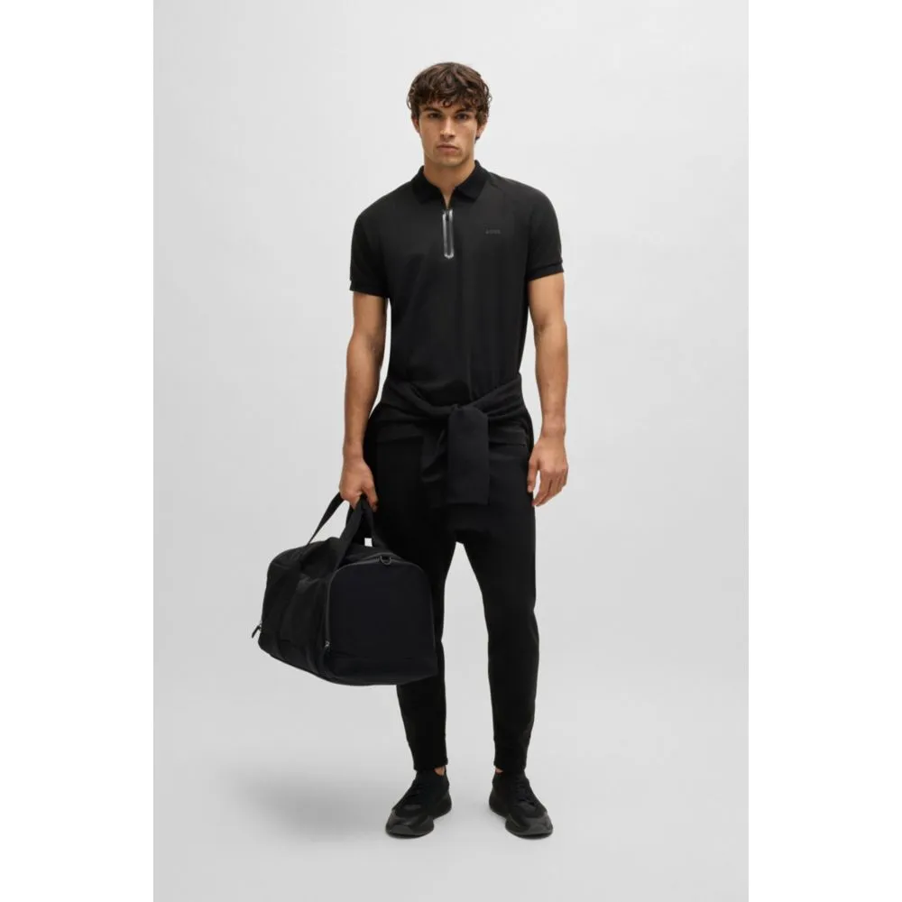 polo shirt in drop-needle stretch fabric