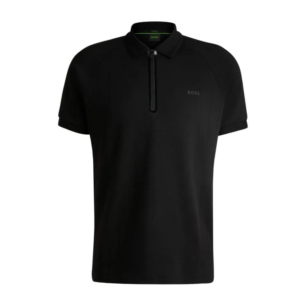 polo shirt in drop-needle stretch fabric