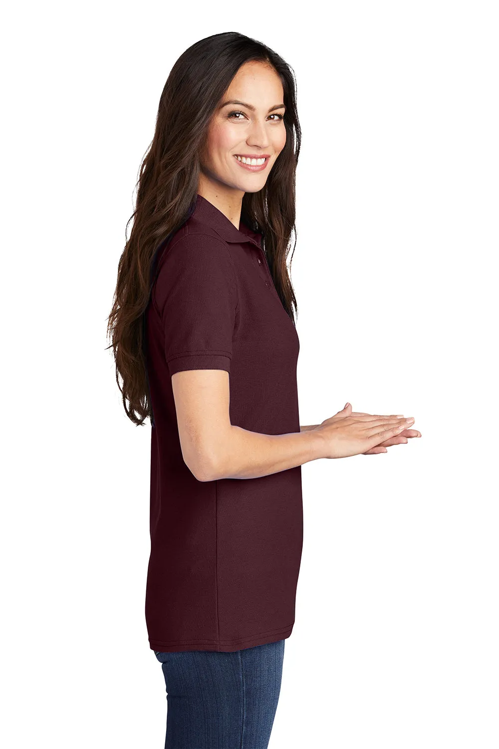 Port & Company Womens Core Stain Resistant Short Sleeve Polo Shirt - Athletic Maroon - Closeout