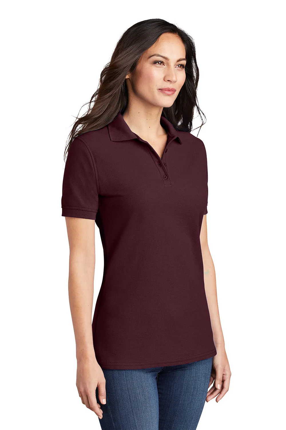 Port & Company Womens Core Stain Resistant Short Sleeve Polo Shirt - Athletic Maroon - Closeout