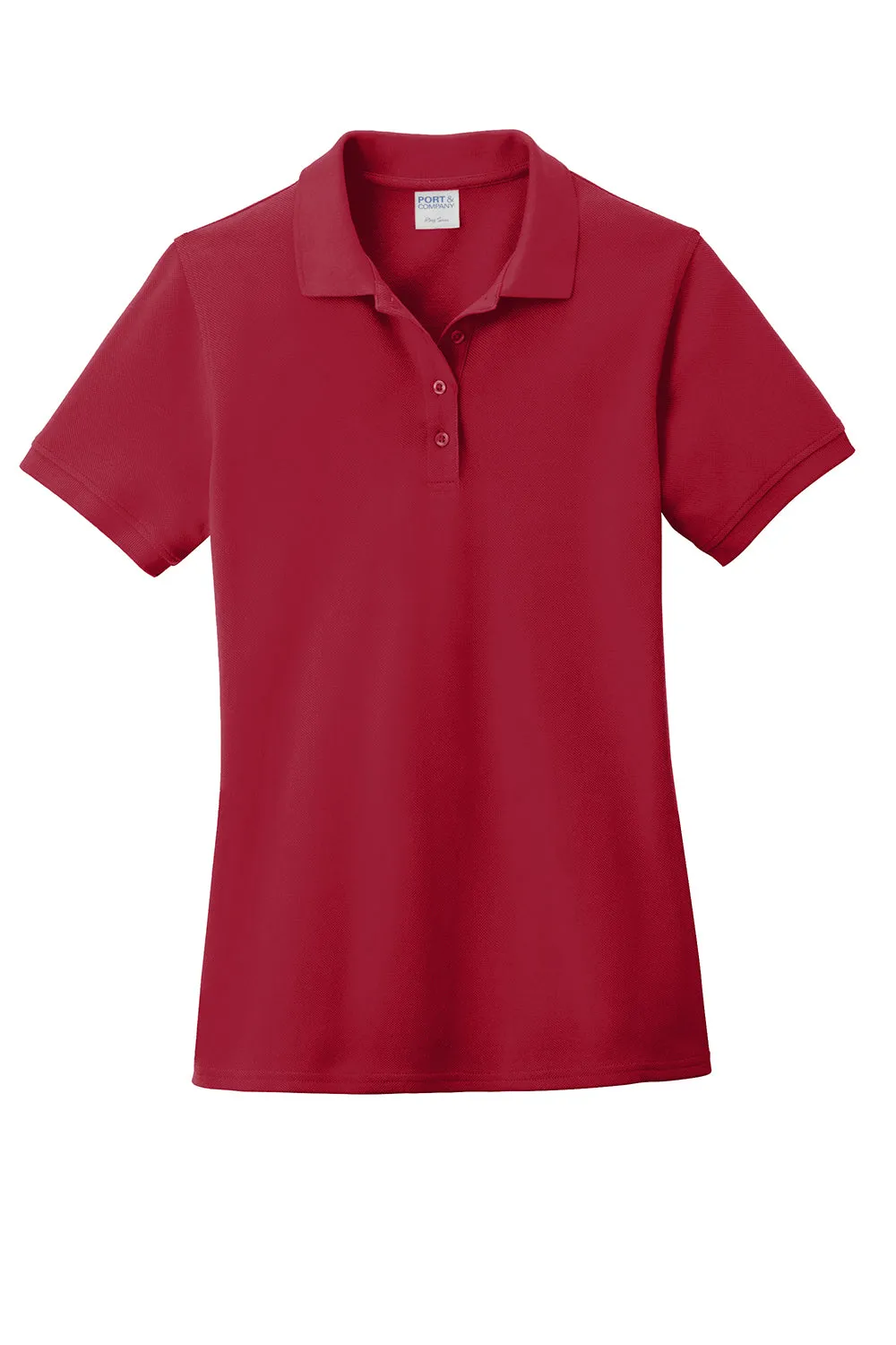Port & Company Womens Stain Resistant Short Sleeve Polo Shirt - Red - Closeout