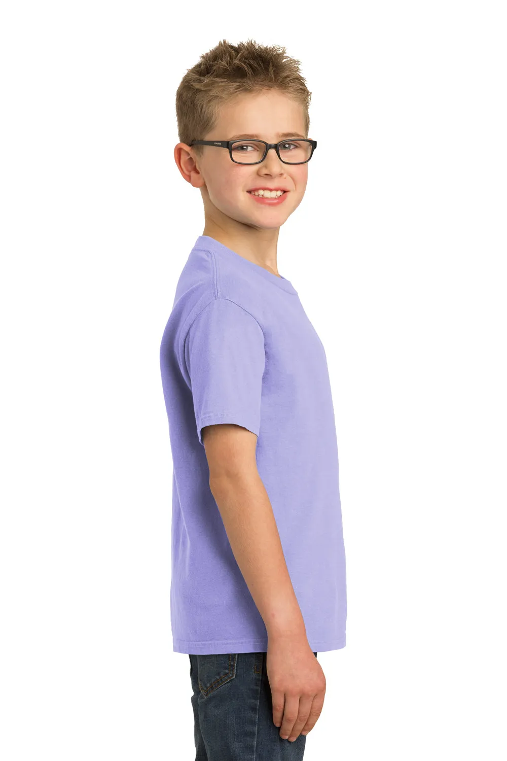 Port & Company Youth Beach Wash Short Sleeve Crewneck T-Shirt - Amethyst Purple