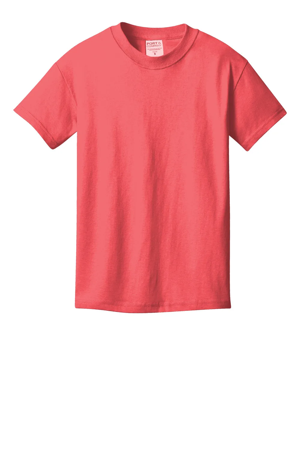 Port & Company Youth Beach Wash Short Sleeve Crewneck T-Shirt - Fruit Punch Pink