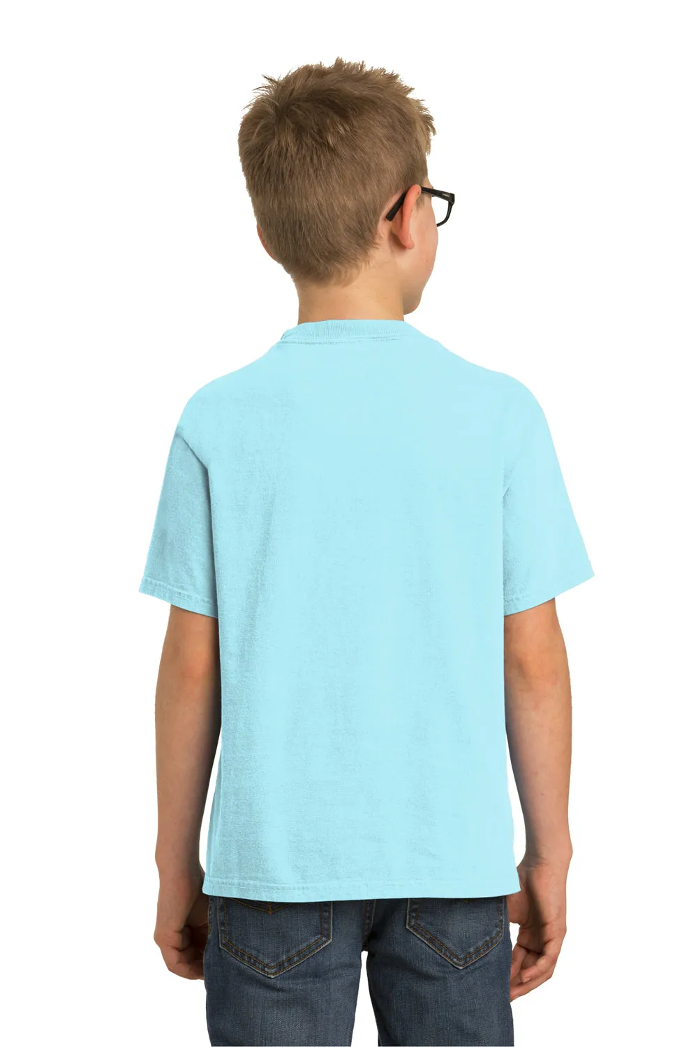 Port & Company Youth Beach Wash Short Sleeve Crewneck T-Shirt - Glacier Blue