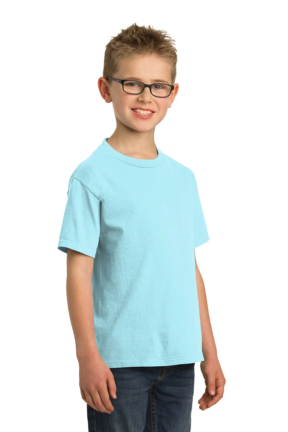 Port & Company Youth Beach Wash Short Sleeve Crewneck T-Shirt - Glacier Blue