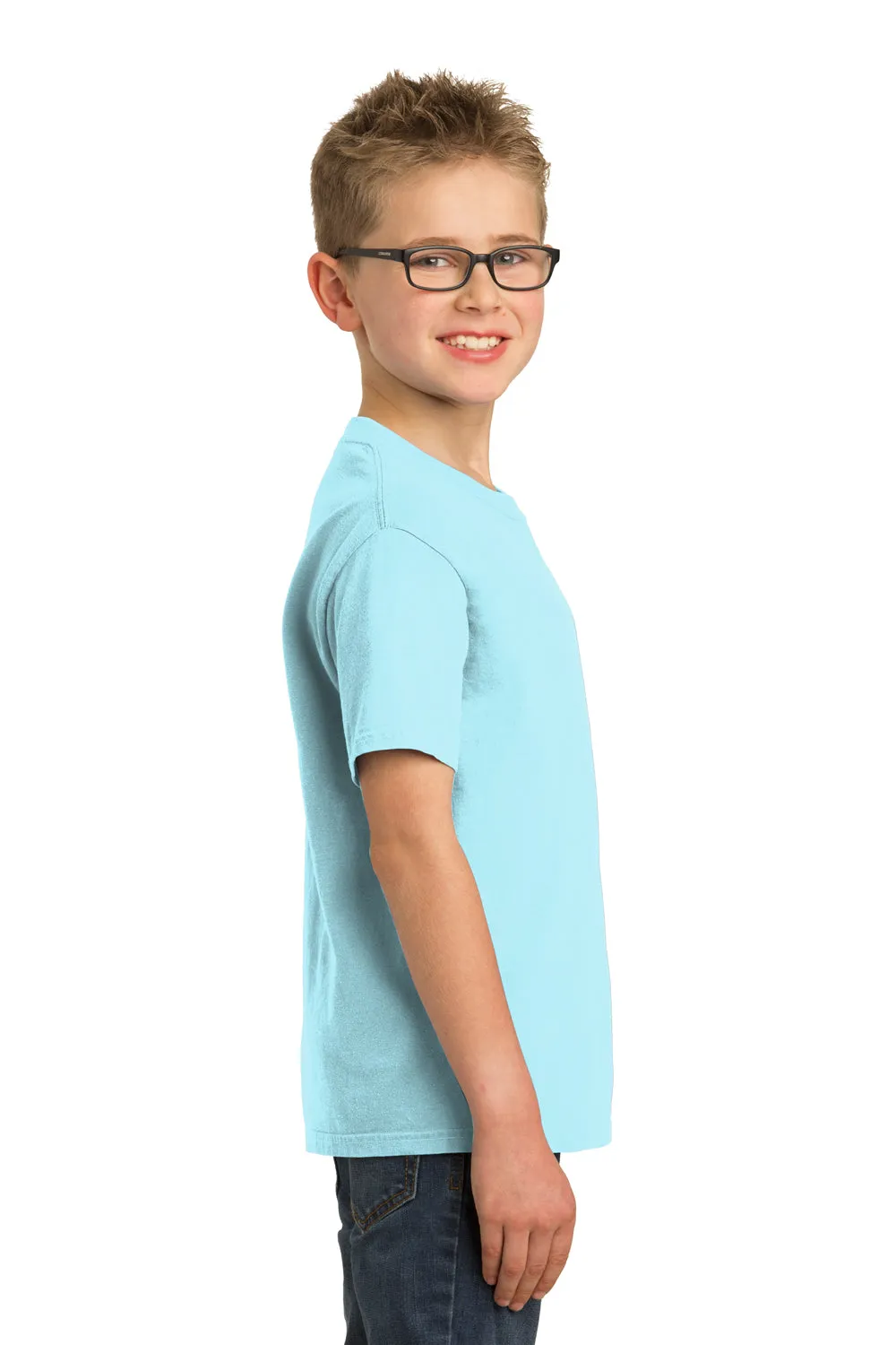 Port & Company Youth Beach Wash Short Sleeve Crewneck T-Shirt - Glacier Blue