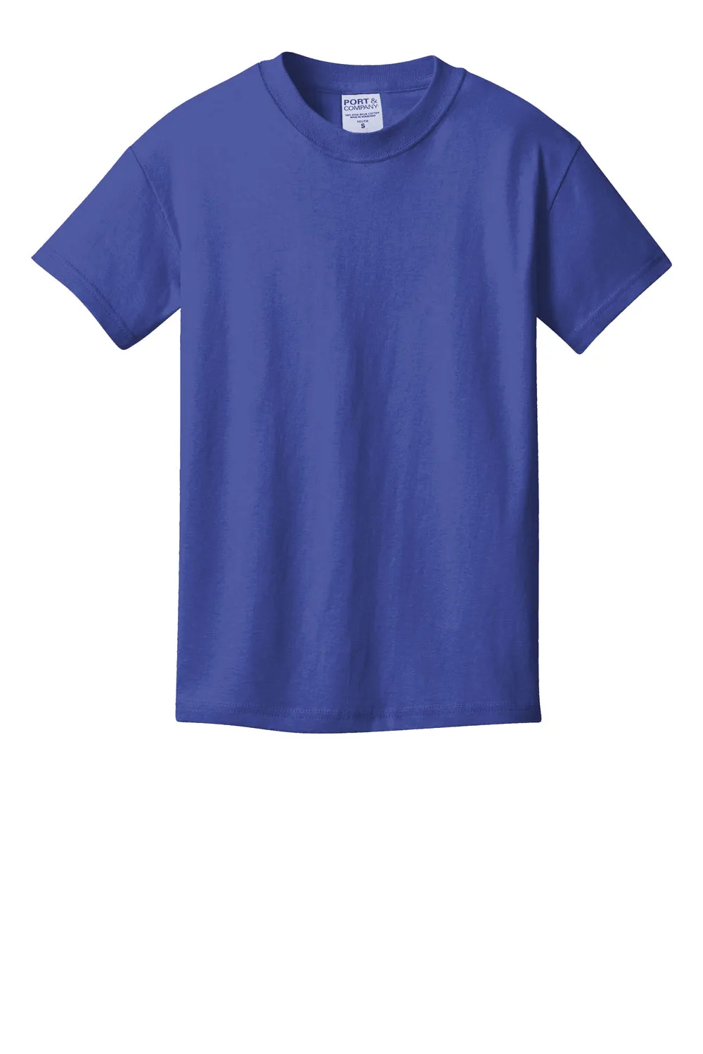Port & Company Youth Beach Wash Short Sleeve Crewneck T-Shirt - Iris Blue