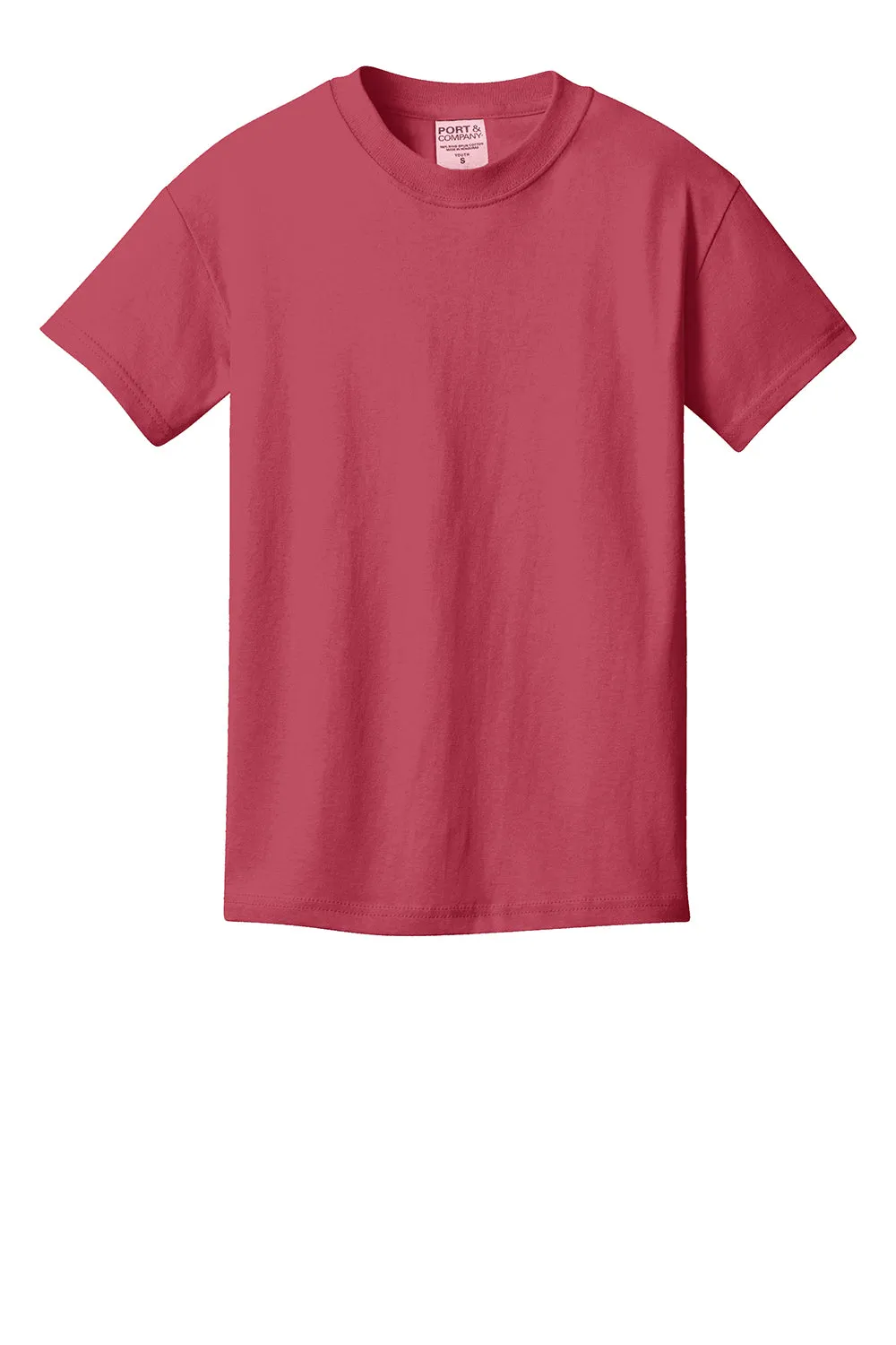 Port & Company Youth Beach Wash Short Sleeve Crewneck T-Shirt - Merlot Red