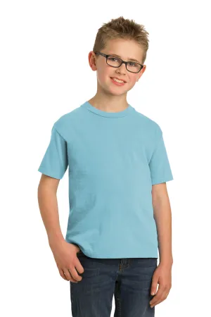 Port & Company Youth Beach Wash Short Sleeve Crewneck T-Shirt - Mist Blue