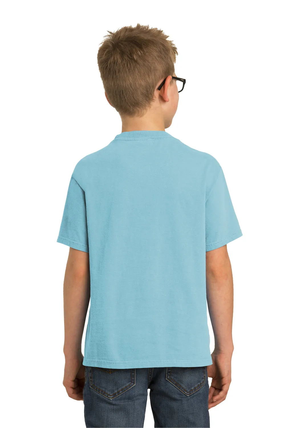 Port & Company Youth Beach Wash Short Sleeve Crewneck T-Shirt - Mist Blue
