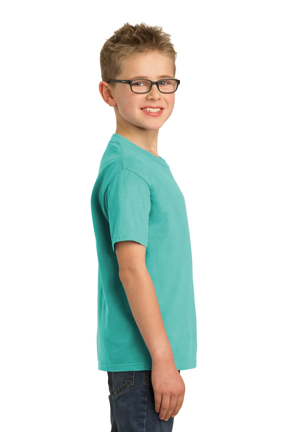 Port & Company Youth Beach Wash Short Sleeve Crewneck T-Shirt - Peacock Green