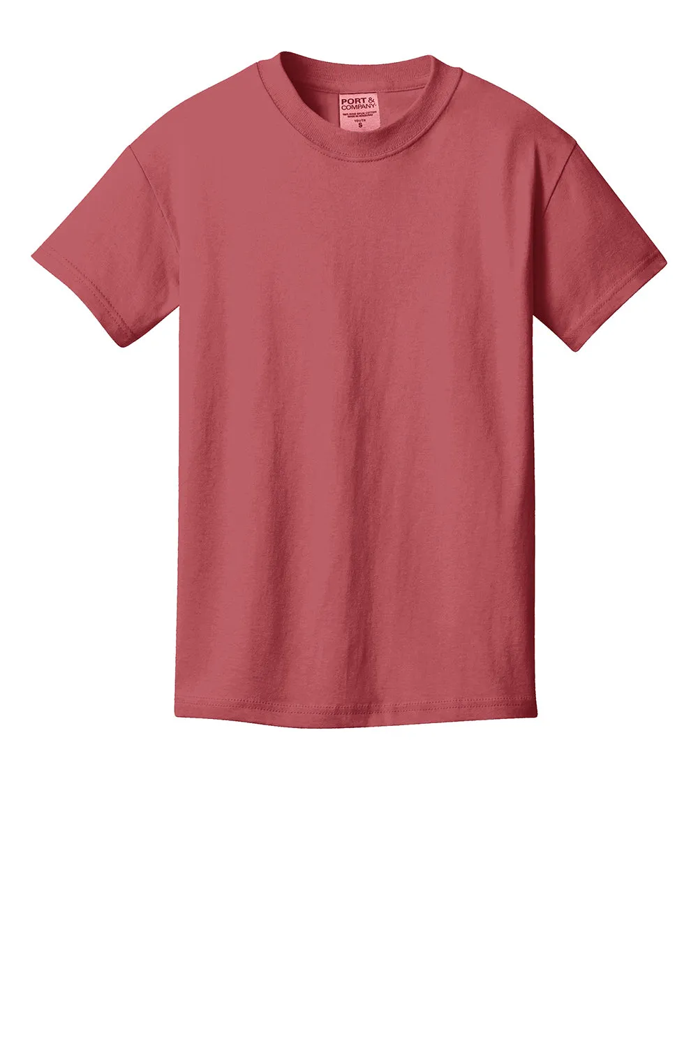 Port & Company Youth Beach Wash Short Sleeve Crewneck T-Shirt - Red Rock