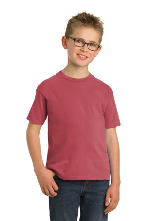 Port & Company Youth Beach Wash Short Sleeve Crewneck T-Shirt - Red Rock