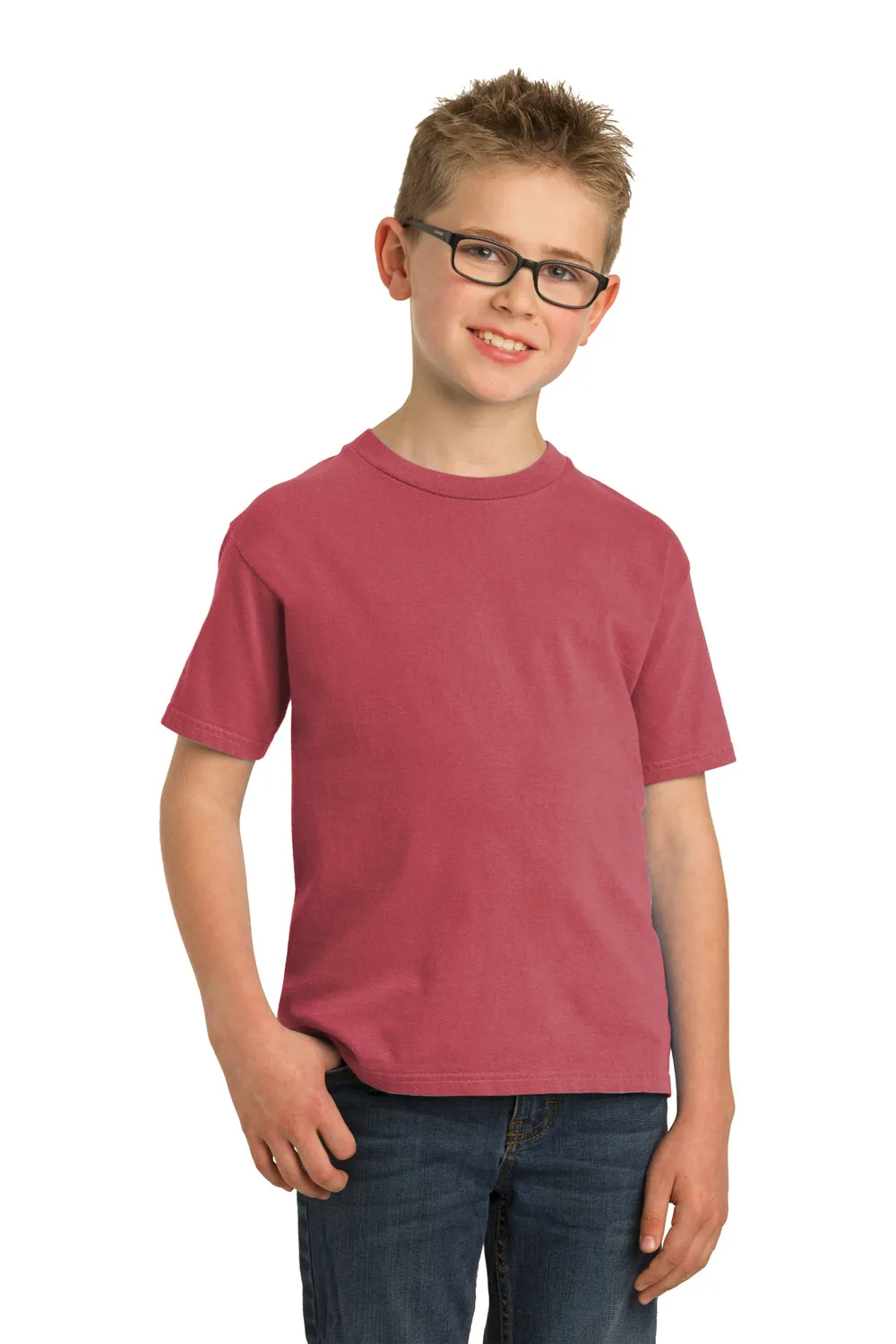 Port & Company Youth Beach Wash Short Sleeve Crewneck T-Shirt - Red Rock