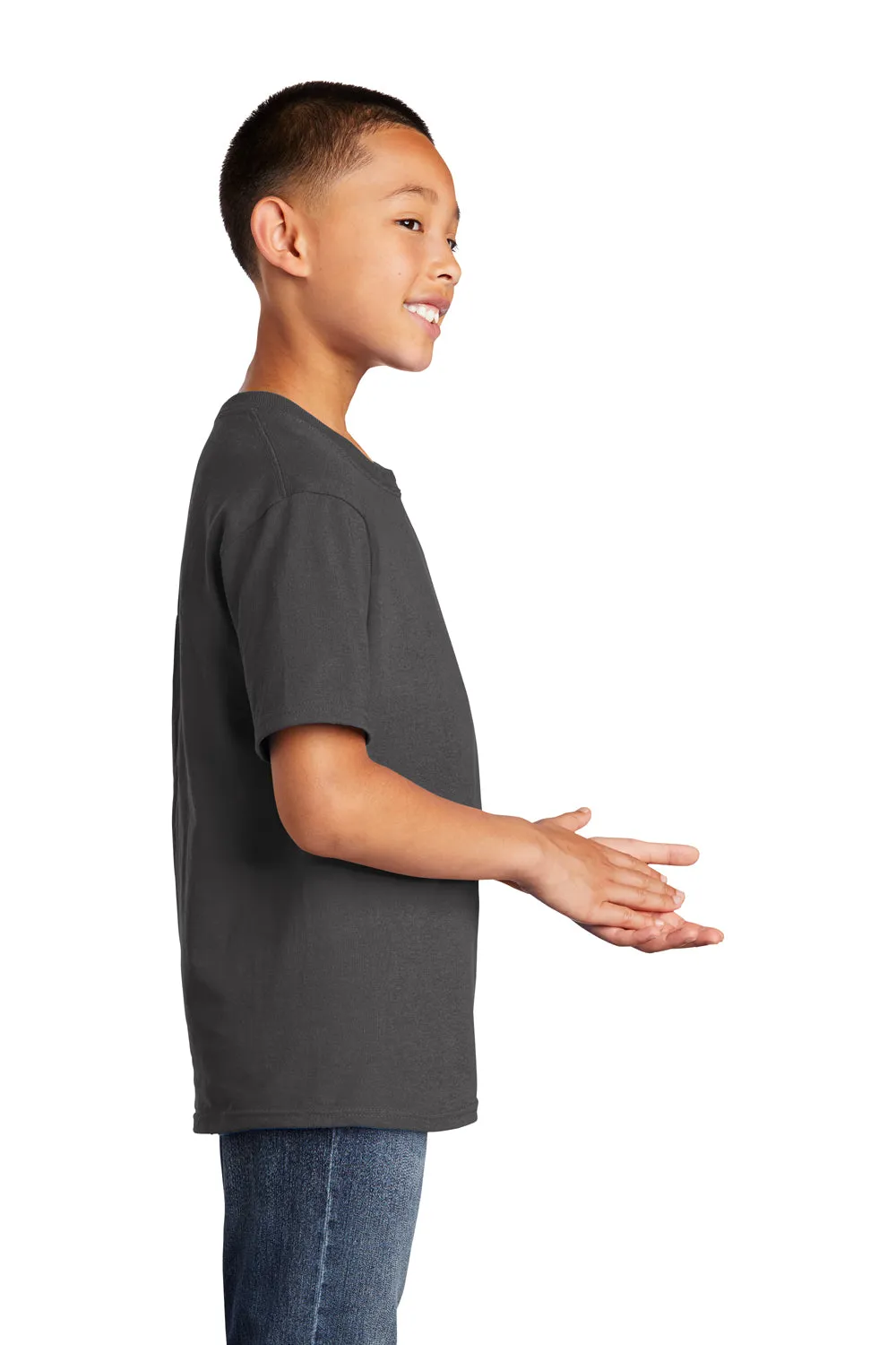 Port & Company Youth Core Cotton DTG Short Sleeve Crewneck T-Shirt - Charcoal Grey
