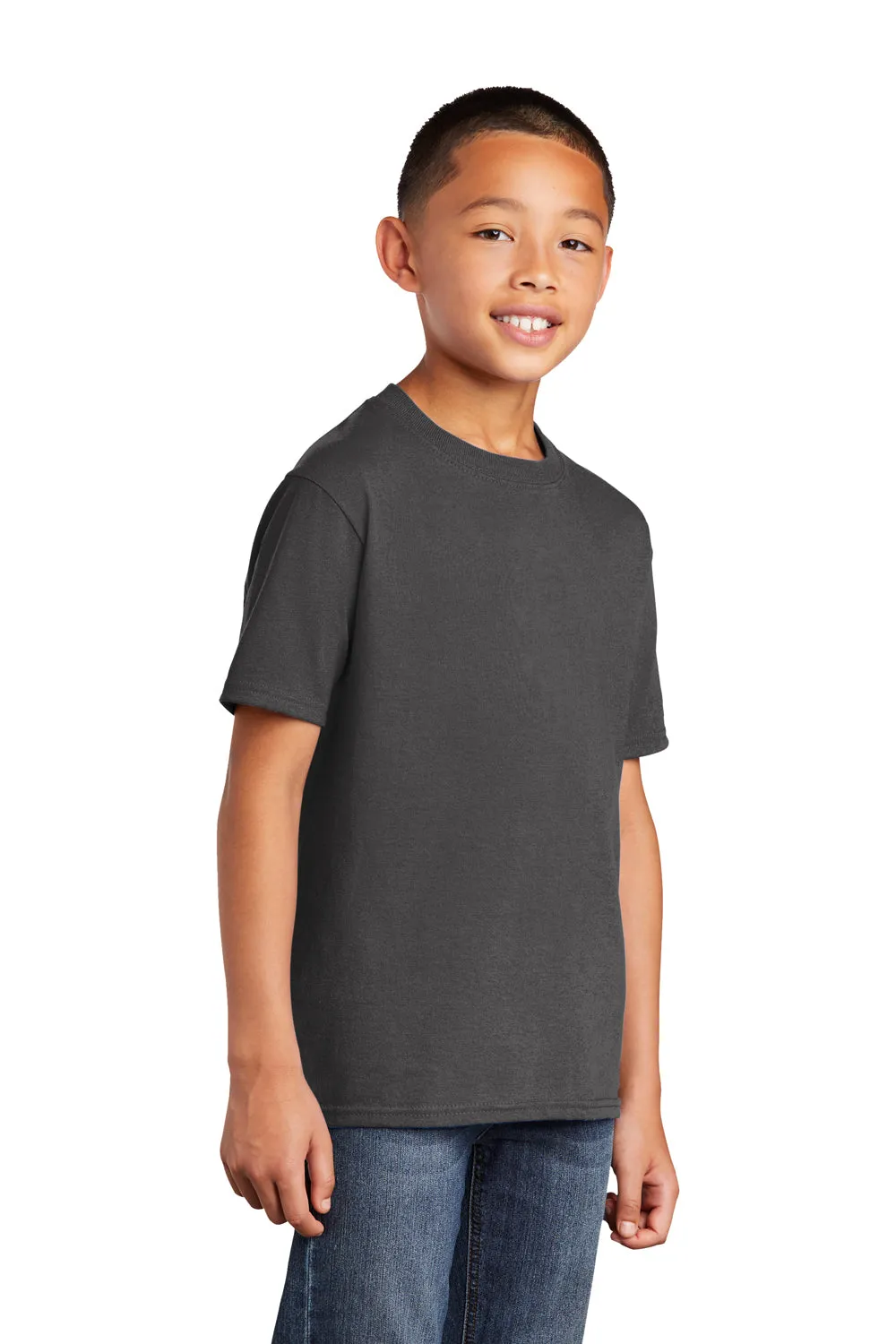 Port & Company Youth Core Cotton DTG Short Sleeve Crewneck T-Shirt - Charcoal Grey