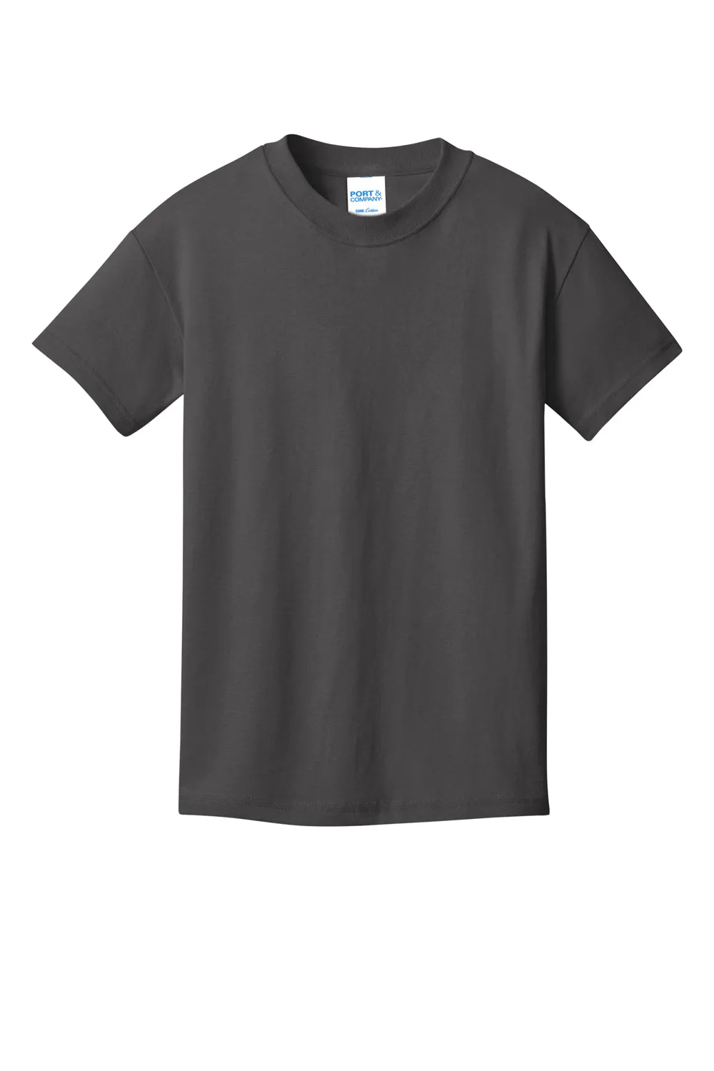 Port & Company Youth Core Cotton DTG Short Sleeve Crewneck T-Shirt - Charcoal Grey