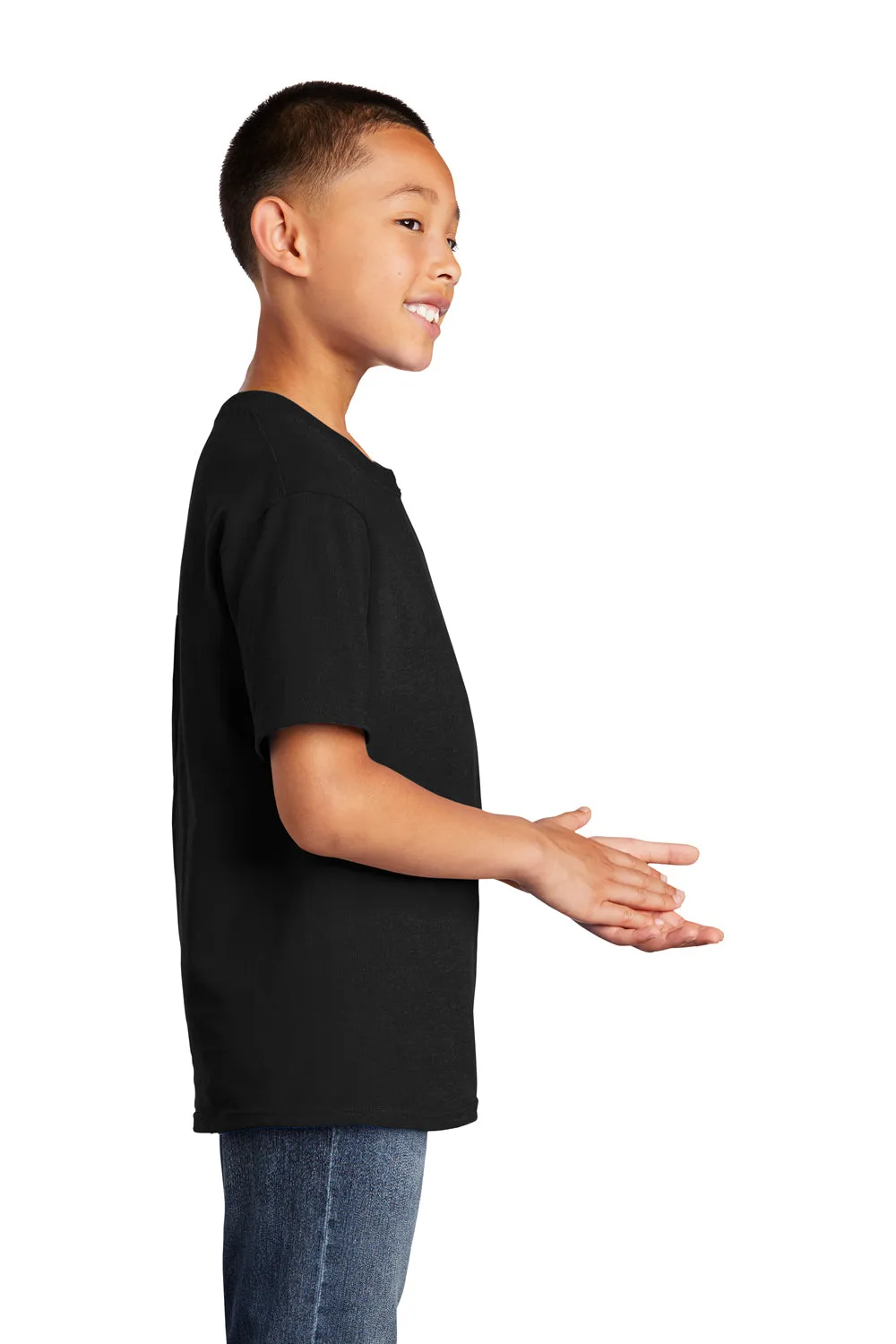 Port & Company Youth Core Cotton DTG Short Sleeve Crewneck T-Shirt - Jet Black
