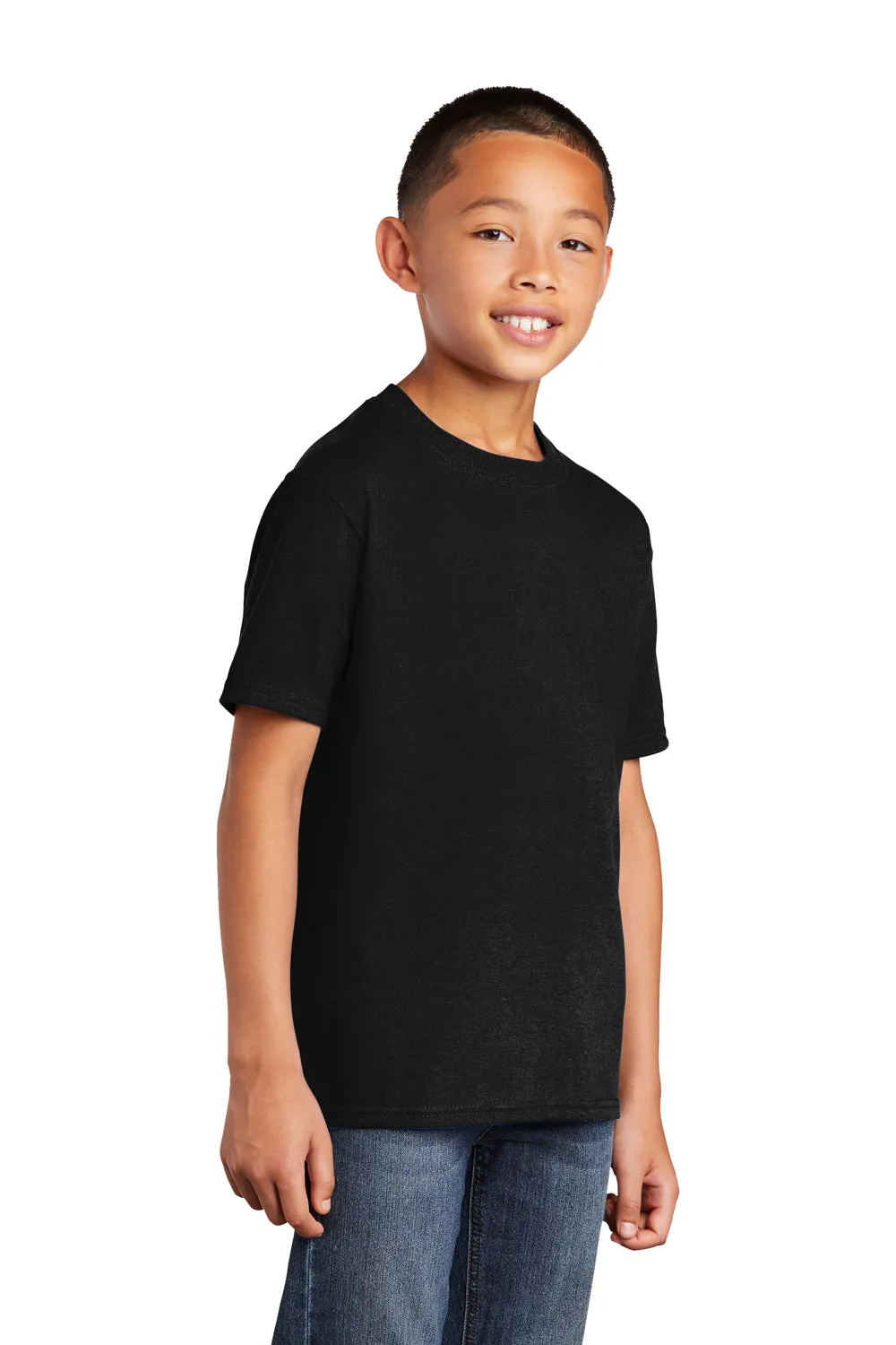 Port & Company Youth Core Cotton DTG Short Sleeve Crewneck T-Shirt - Jet Black