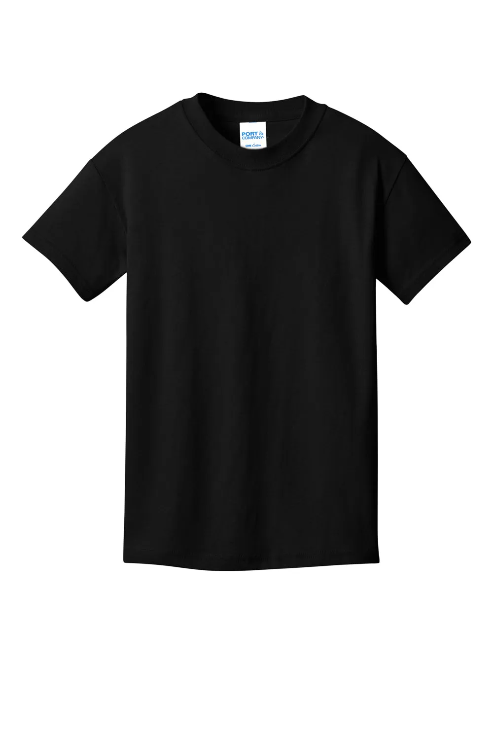 Port & Company Youth Core Cotton DTG Short Sleeve Crewneck T-Shirt - Jet Black