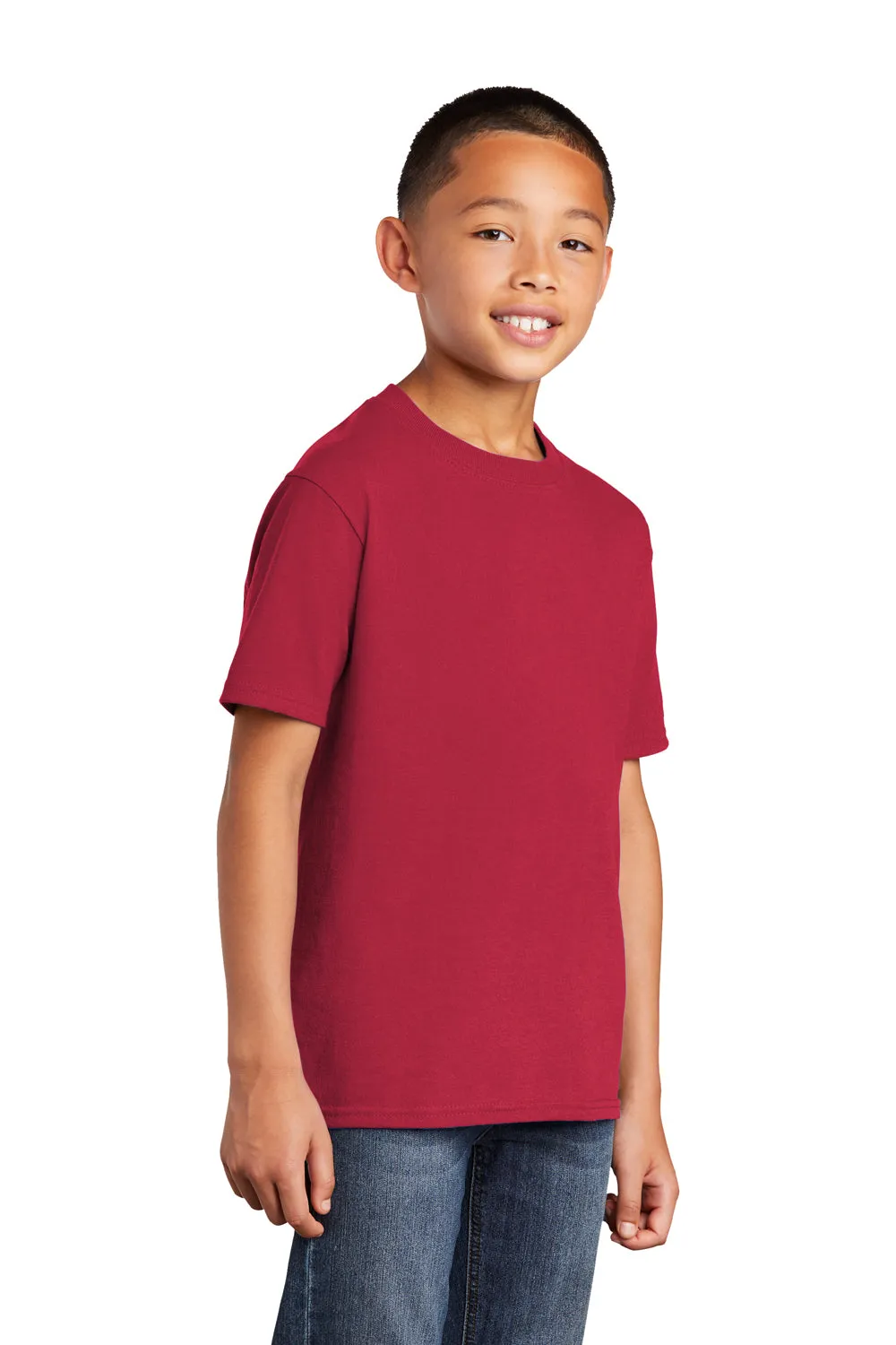 Port & Company Youth Core Cotton DTG Short Sleeve Crewneck T-Shirt - Red