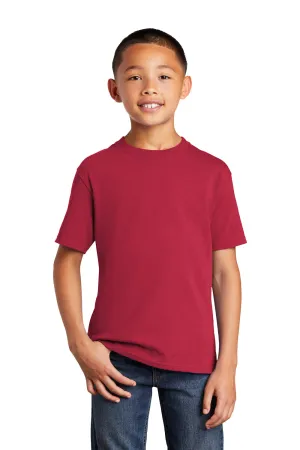 Port & Company Youth Core Cotton DTG Short Sleeve Crewneck T-Shirt - Red