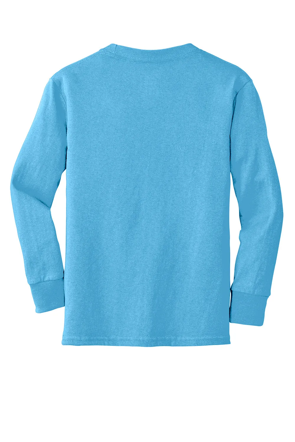 Port & Company Youth Core Long Sleeve Crewneck T-Shirt - Aquatic Blue