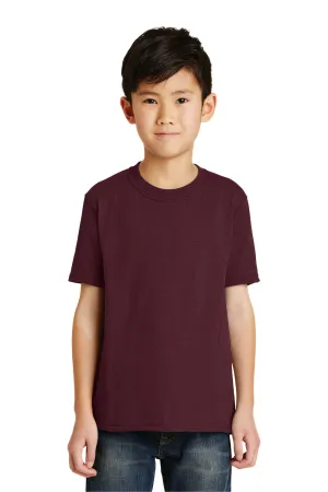 Port & Company Youth Core Short Sleeve Crewneck T-Shirt - Athletic Maroon