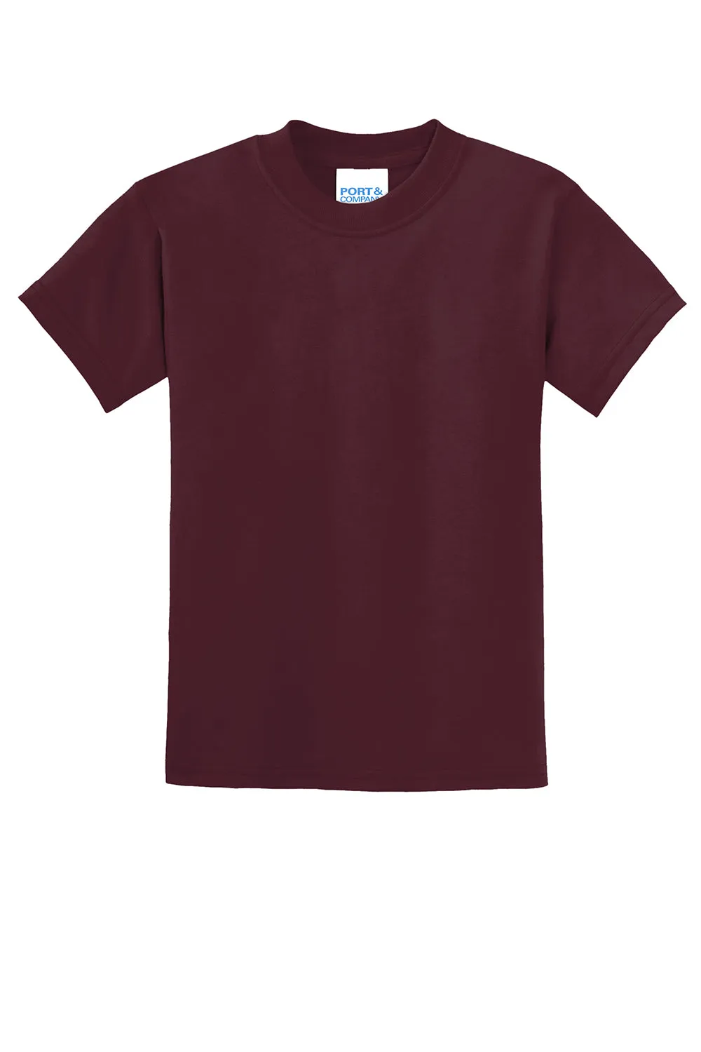 Port & Company Youth Core Short Sleeve Crewneck T-Shirt - Athletic Maroon