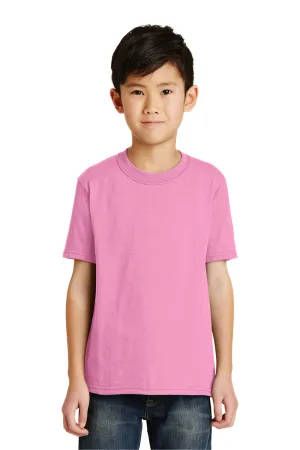 Port & Company Youth Core Short Sleeve Crewneck T-Shirt - Candy Pink
