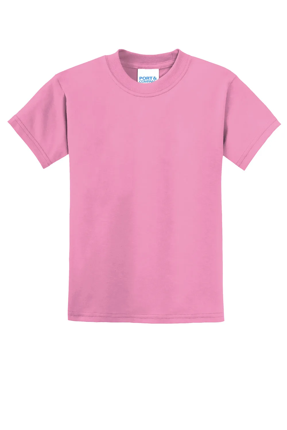 Port & Company Youth Core Short Sleeve Crewneck T-Shirt - Candy Pink