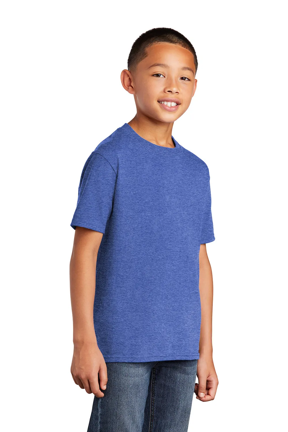 Port & Company Youth Core Short Sleeve Crewneck T-Shirt - Heather Royal Blue
