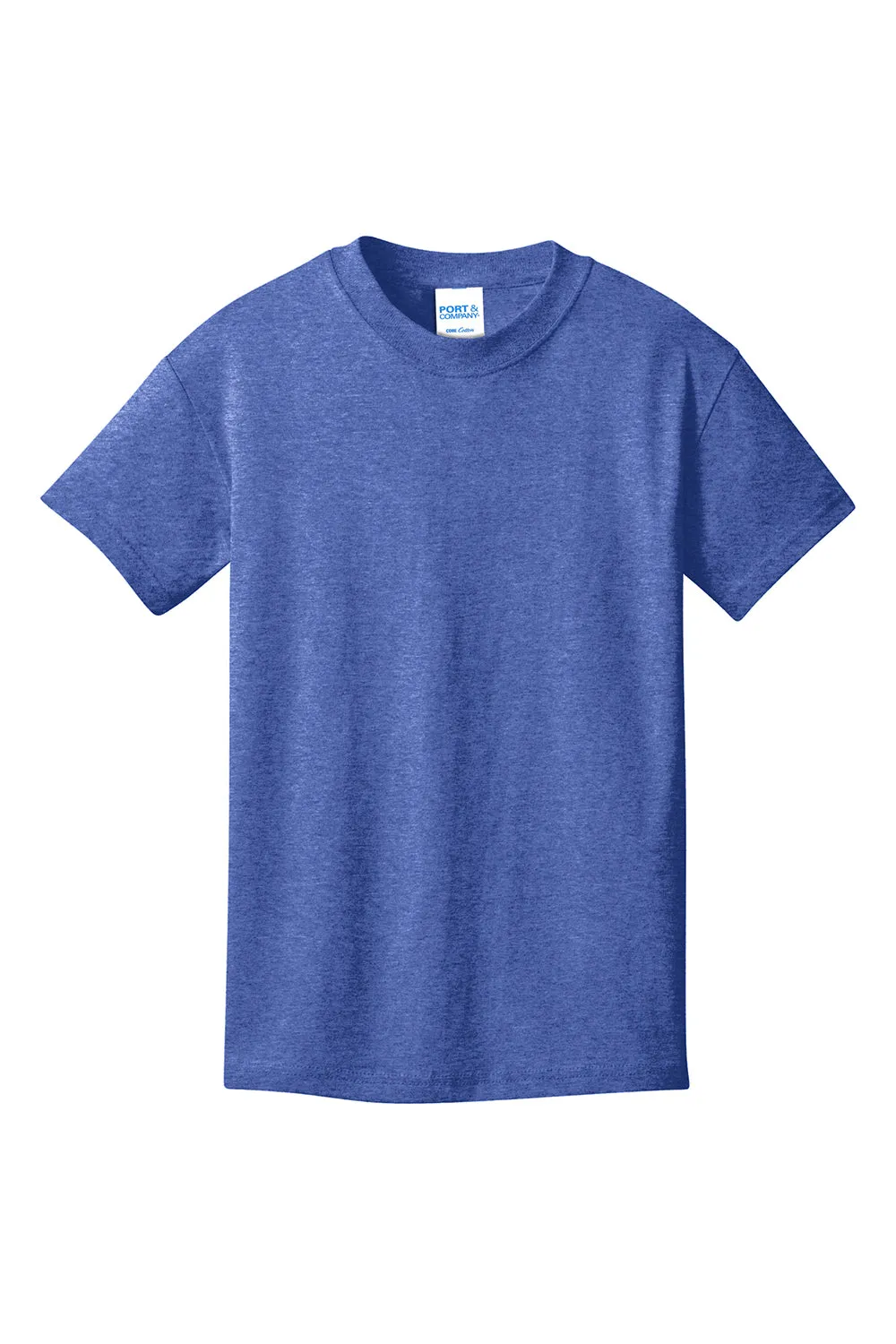 Port & Company Youth Core Short Sleeve Crewneck T-Shirt - Heather Royal Blue