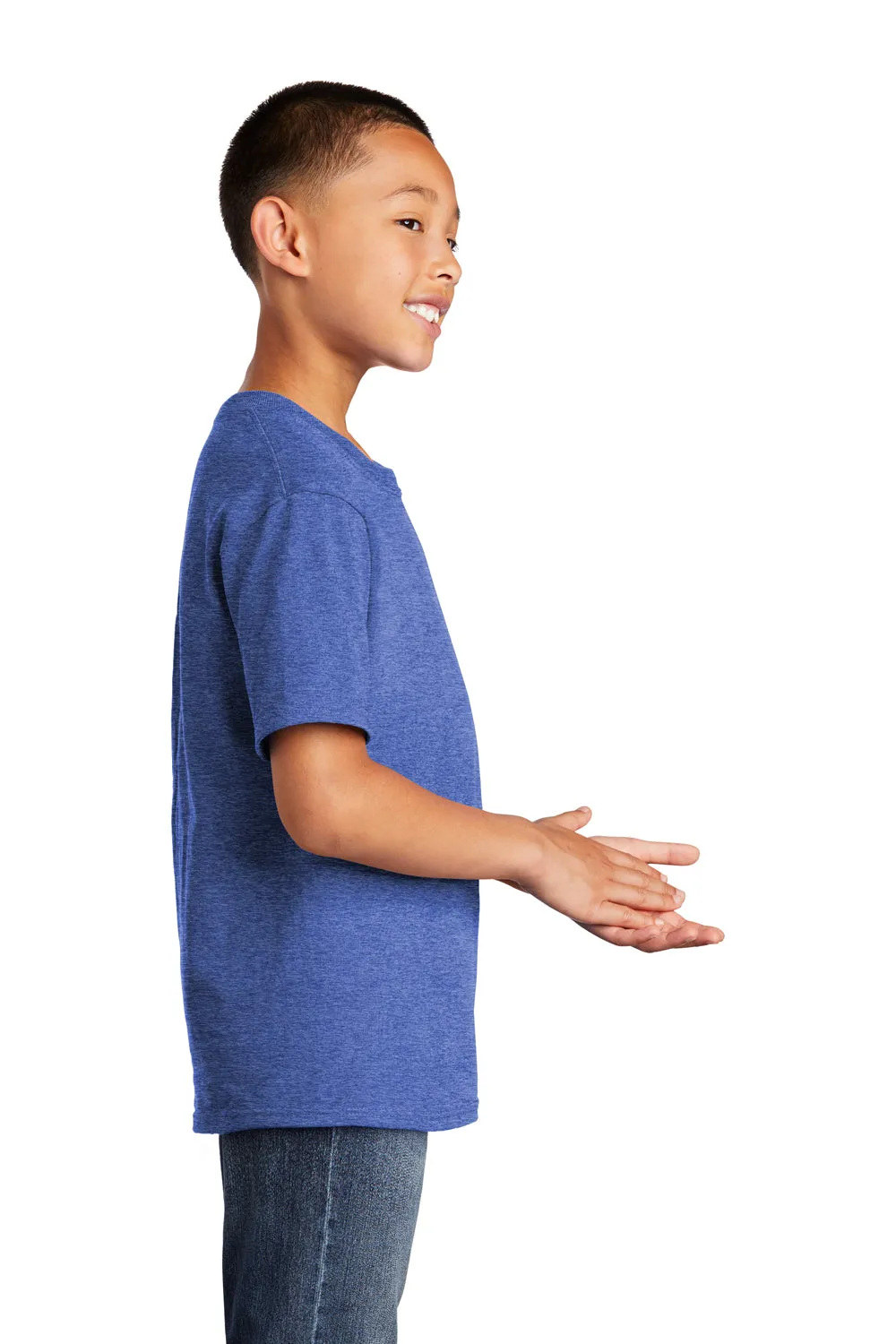 Port & Company Youth Core Short Sleeve Crewneck T-Shirt - Heather Royal Blue