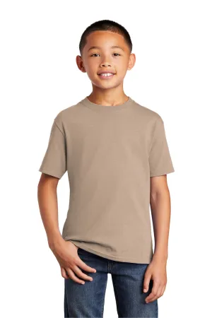 Port & Company Youth Core Short Sleeve Crewneck T-Shirt - Sand Brown