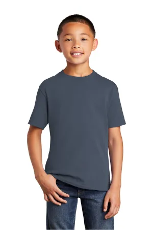 Port & Company Youth Core Short Sleeve Crewneck T-Shirt - Steel Blue