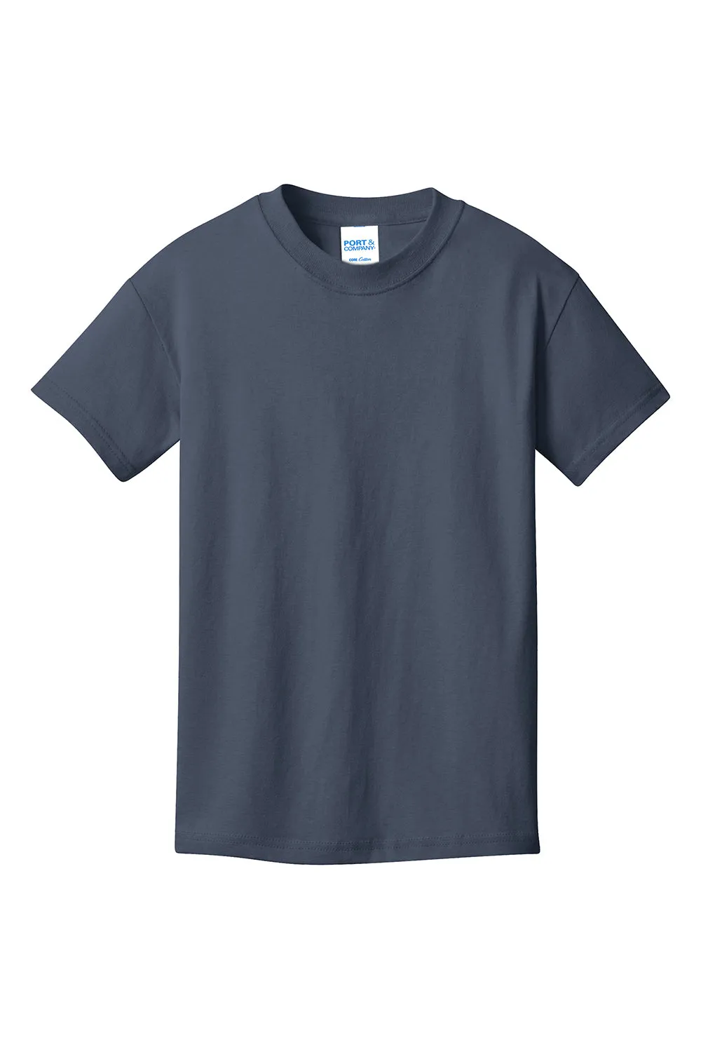 Port & Company Youth Core Short Sleeve Crewneck T-Shirt - Steel Blue