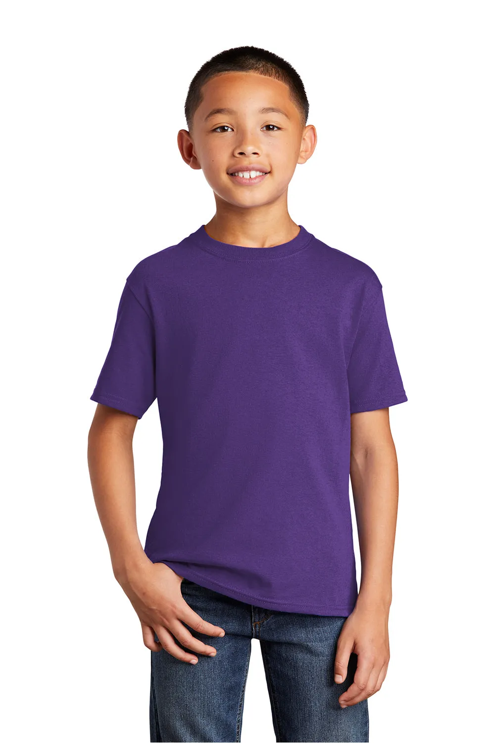 Port & Company Youth Core Short Sleeve Crewneck T-Shirt - Team Purple