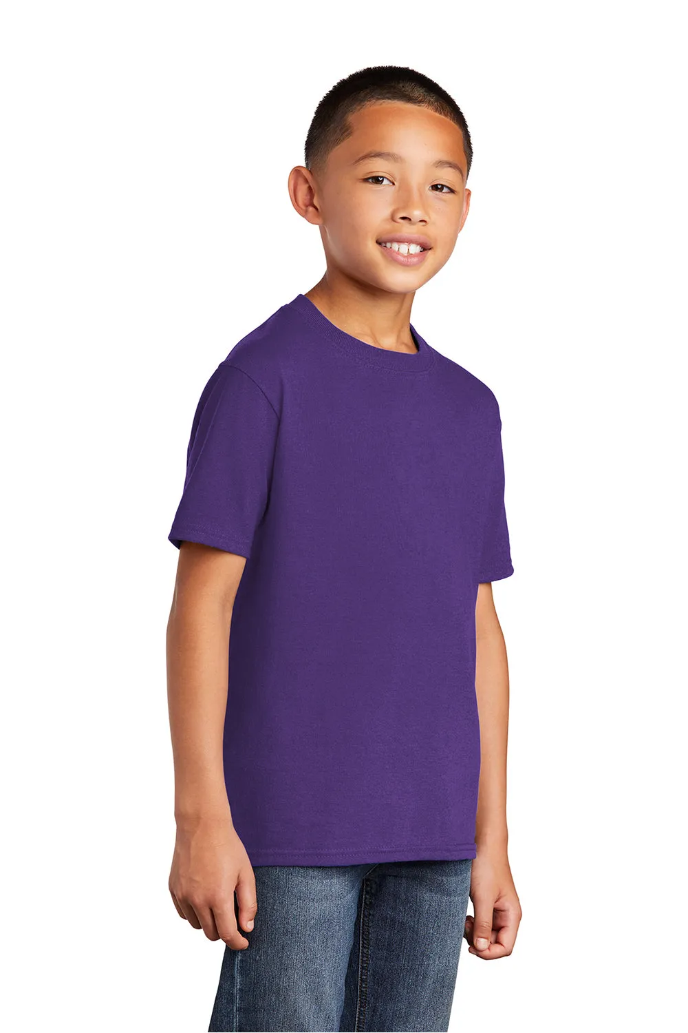 Port & Company Youth Core Short Sleeve Crewneck T-Shirt - Team Purple