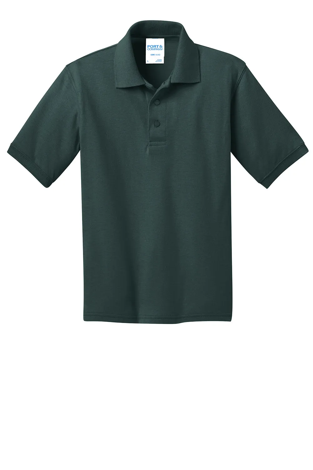 Port & Company Youth Core Stain Resistant Short Sleeve Polo Shirt - Dark Green