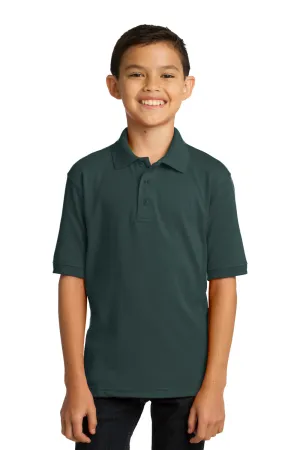 Port & Company Youth Core Stain Resistant Short Sleeve Polo Shirt - Dark Green