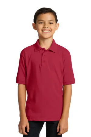Port & Company Youth Core Stain Resistant Short Sleeve Polo Shirt - Red