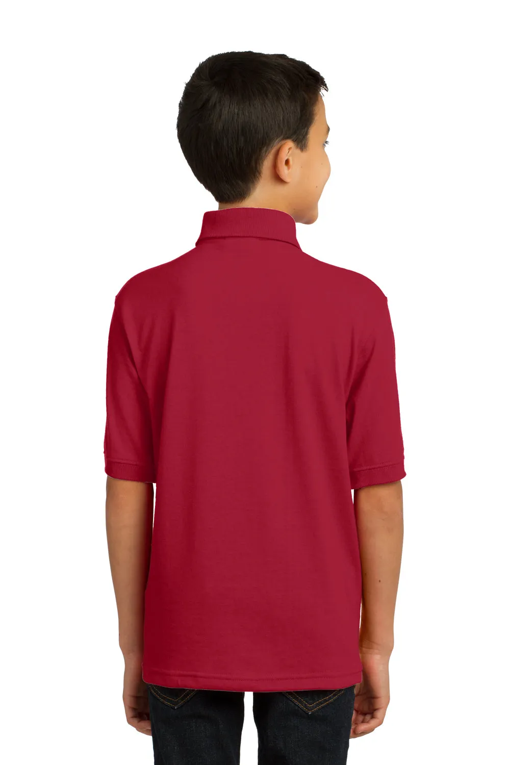 Port & Company Youth Core Stain Resistant Short Sleeve Polo Shirt - Red