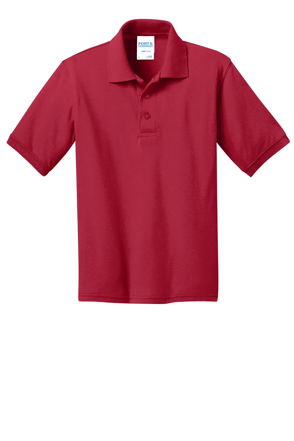 Port & Company Youth Core Stain Resistant Short Sleeve Polo Shirt - Red