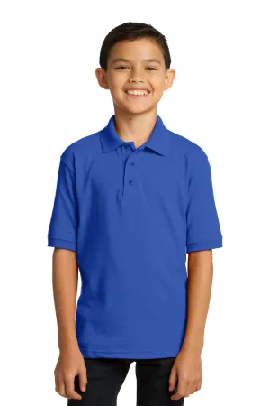 Port & Company Youth Core Stain Resistant Short Sleeve Polo Shirt - Royal Blue