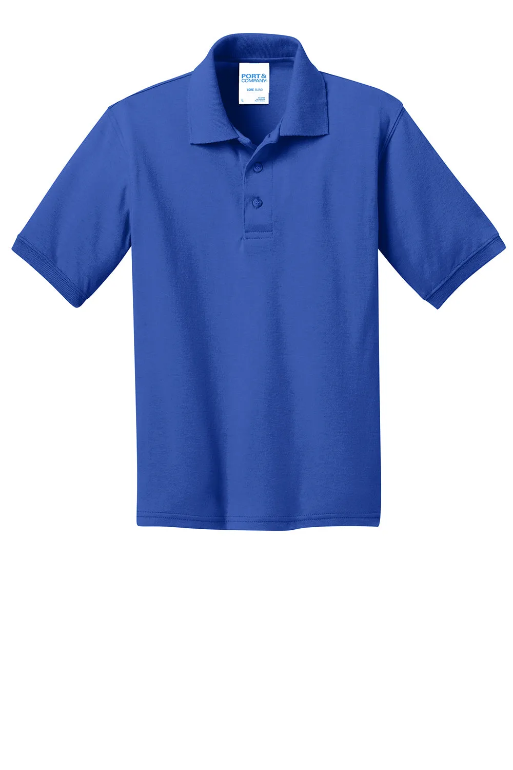 Port & Company Youth Core Stain Resistant Short Sleeve Polo Shirt - Royal Blue